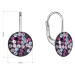 Stříbrné náušnice visací s krystaly Swarovski fialové jemné 31315.3 magic violet