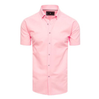 Pánská růžová košile s krátkým rukávem v akci