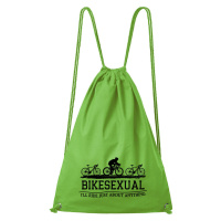 DOBRÝ TRIKO Bavlněný batoh s potiskem Bikesexual Barva: Apple green