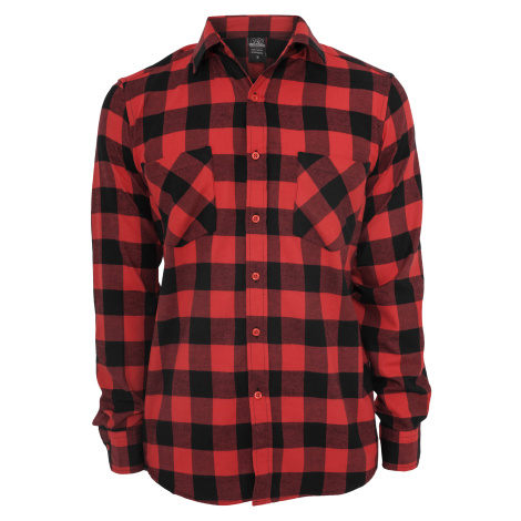 Chlapecká kostkovaná flanelová košile černo/červená Urban Classics