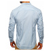 Tmavě modrá pánská pruhovaná košile s dlouhým rukávem Bolf 20704