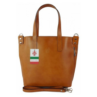 Kožená shopper bag kabelka Vera Pelle SB586 camel