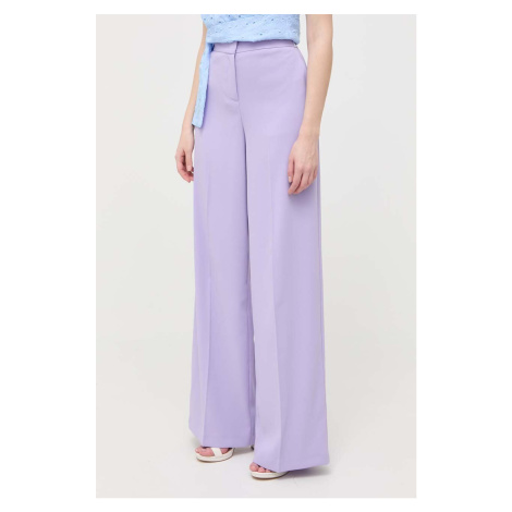 Kalhoty Pinko dámské, fialová barva, široké, high waist