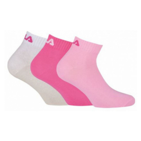 Fila QUARTER PLAIN SOCKS 3P Ponožky, růžová, velikost