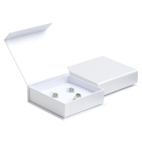 JK Box Bílá dárková krabička na soupravu šperků VG-5/AW