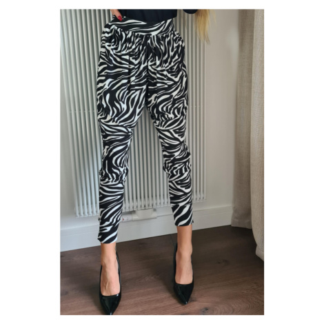 Harémové kalhoty vzor zebra