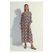 DEFACTO Breath Istanbul X Patterned Long Sleeve Beach Dress