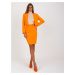 Elegantní oranžová tužková sukně s rozparkem