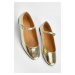 Marjin Women's Banded Flat Shoes Osela Golden Snake