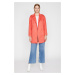 Koton Women's Red Suede-Look Trench Coat