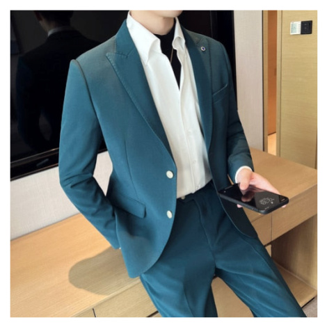 Jednobarevný elegantní oblek slim JFC FASHION