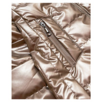 Lesklá prošívaná dámská bunda v barvě cappuccino model 16149545 - 6&8 Fashion