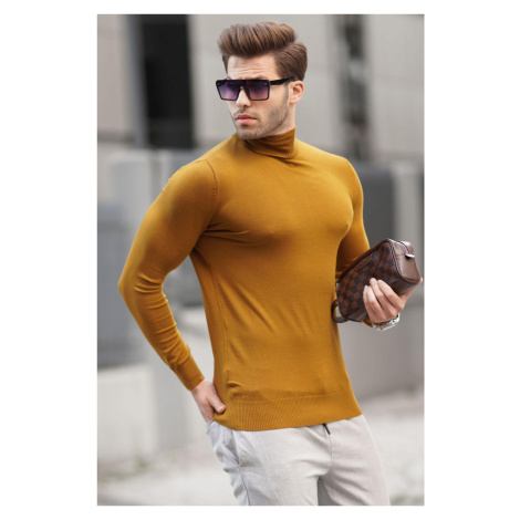 Madmext Men's Tobacco Color Turtleneck Knitwear Sweater 6809