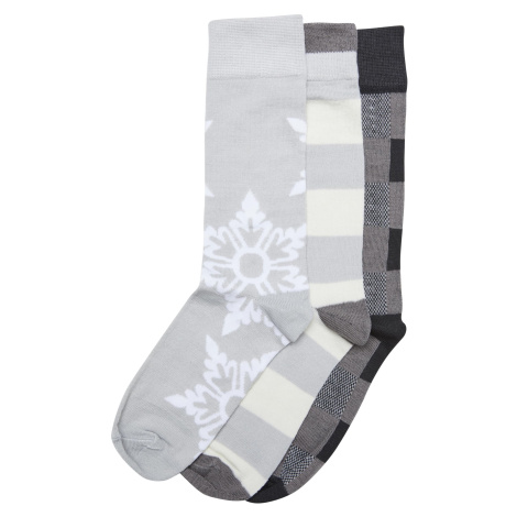 Vánoční ponožky Snowflake - 3-balení Urban Classics
