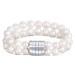 JwL Luxury Pearls Dvojitý/dvouřadý náramek z pravých bílých perel JL0598