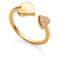 Viceroy Něžný pozlacený prsten se srdíčky San Valentín 13125A01 55 mm