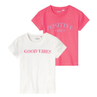 lupilu® Dívčí triko, 2 kusy (bílá/růžová)