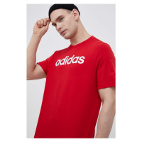 Bavlněné tričko adidas červená barva, s potiskem