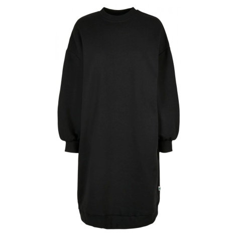 Ladies Organic Oversized Midi Crewneck Dress - black Urban Classics