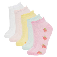 DEFACTO Girls' Cotton 5 Pack Short Socks