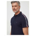 Bavlněné polo tričko Tommy Hilfiger tmavomodrá barva, s aplikací, MW0MW33591