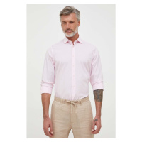 Košile Tommy Hilfiger pánská, růžová barva, slim, s italským límcem