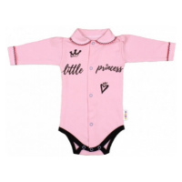 Baby Nellys Body dlouhý rukáv s límečkem, růžové Little Princess, vel.