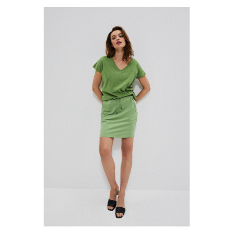 Hladká sukně s kapsami - zelená Moodo