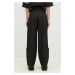 Kalhoty Y-3 Sport Uniform Wide Leg Pants dámské, černá barva, široké, high waist, JD1759