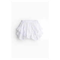 H & M - Volánová sukně s madeirou - bílá