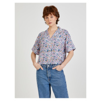 Modro-růžová dámská vzorovaná košile VANS Retro Floral