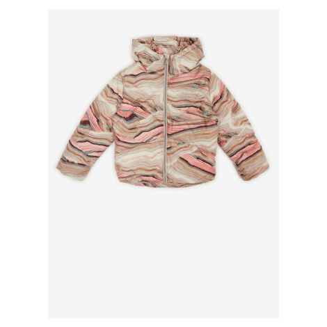 Růžovo-béžová holčičí vzorovaná prošívaná bunda Tom Tailor