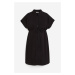 H & M - MAMA Košilové šaty's vázacím páskem - černá