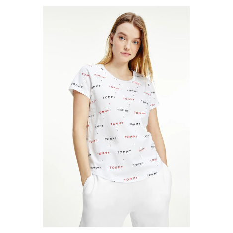 Bílé dámské vzorované tričko Tommy Hilfiger - Dámské