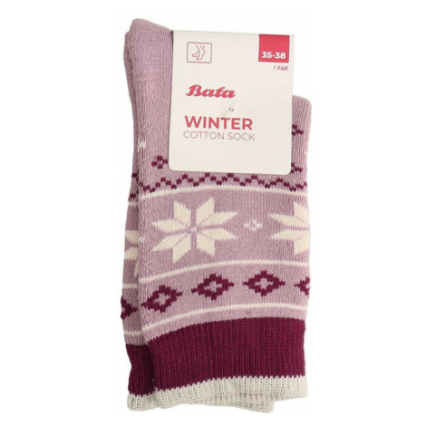Růžové dámské zimní ponožky