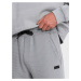 Men's sweatpants with ottoman fabric inserts - gray V5 OM-PASK-0127