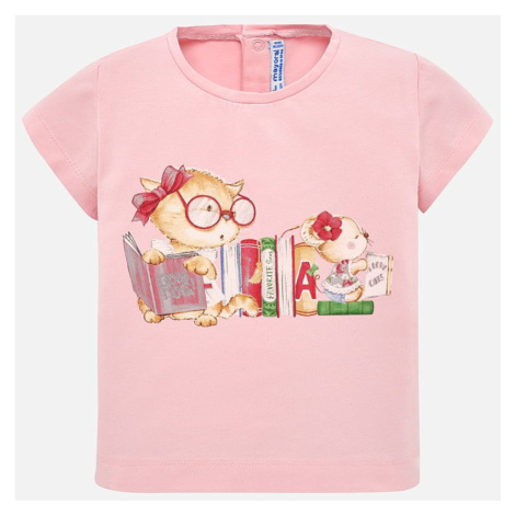 Tričko s krátkým rukávem kočička růžové BABY Mayoral
