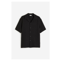 H & M - Mušelínová košile resort Regular Fit - černá