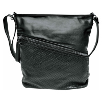 Velká černá crossbody kabelka s kapsou