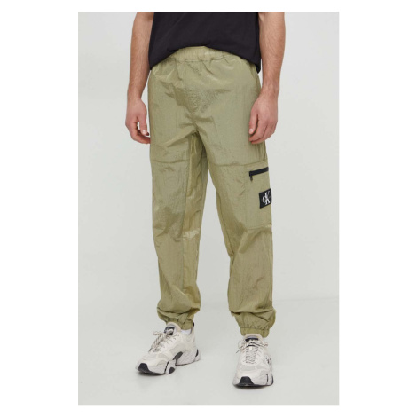 Kalhoty Calvin Klein Jeans pánské, zelená barva