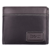 SEGALI Pánská kožená peněženka SG-7493 černo šedá