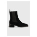 Semišové kotníkové boty Vagabond Shoemakers Blanca dámské, černá barva, na podpatku