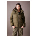 DEFACTO Waterproof Hooded Faux Fur Puffer Puffer Jacket