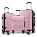Konofactory Světle růžový odolný skořepinový cestovní kufr "Travelmania" - M (35l), L (65l), XL 