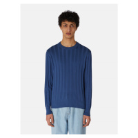 Svetr trussardi sweater roundneck pure cotton modrá
