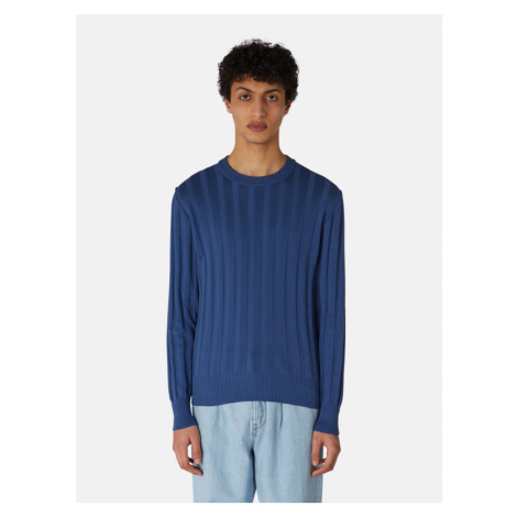 Svetr trussardi sweater roundneck pure cotton modrá
