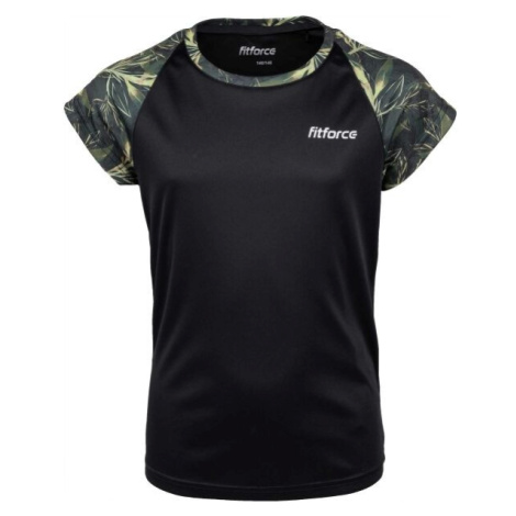 Fitforce MOOGLY Dívčí fitness triko, černá, velikost