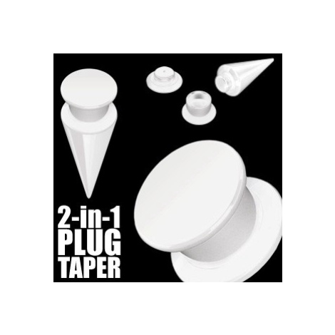 Taper a plug 2 v 1 bílý - Tloušťka : 5 mm Šperky eshop