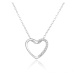 Beneto Romantický stříbrný náhrdelník se zirkony AGS1109/47L (řetízek, přívěsek)