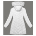 Bílá prošívaná dámská zimní bunda s kapucí model 19012699 - LHD